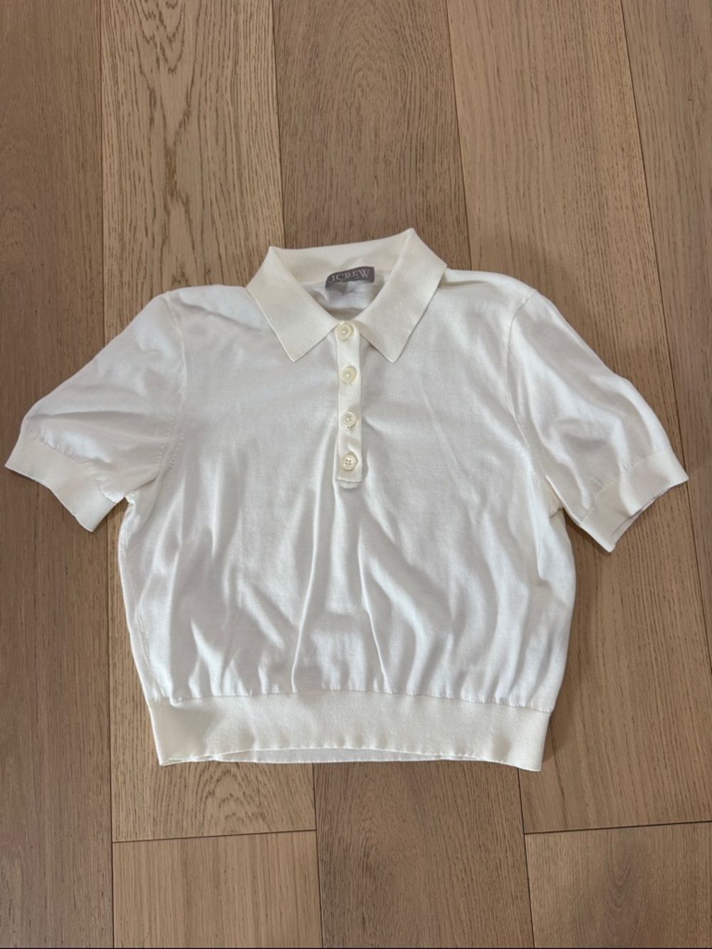 J. Crew Cream Short Sleeve Polo Top